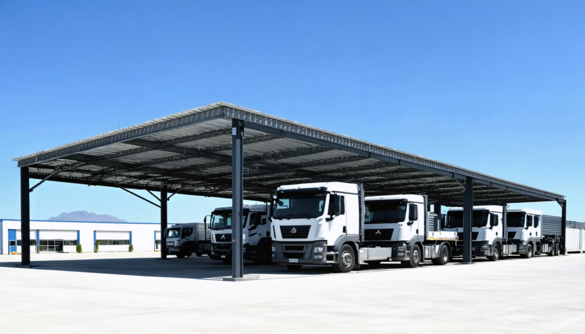 découvrez les avantages et les risques des ombrières photovoltaïques pour protéger vos camions tout en optimisant votre production d'énergie solaire.
